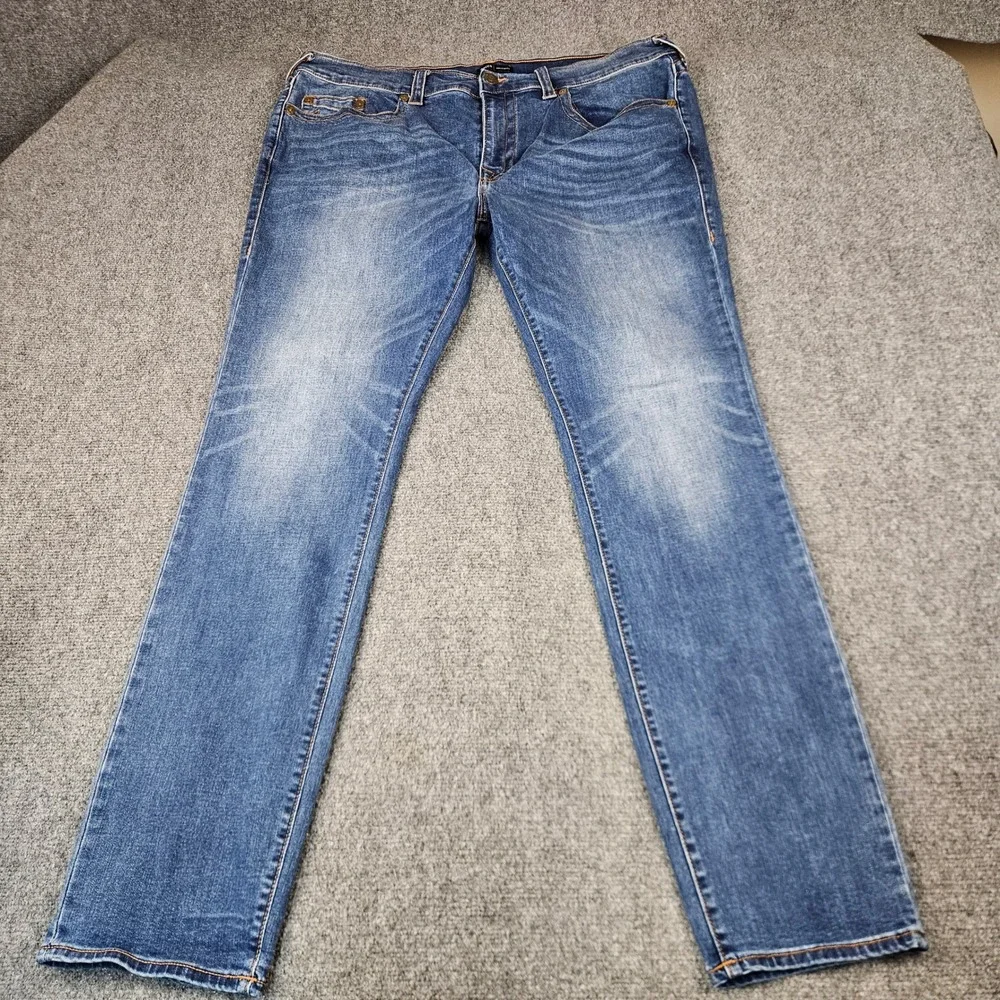 True Religion Rocco Relaxed Skinny Jeans Mens 40x34 Blue Medium Wash Denim